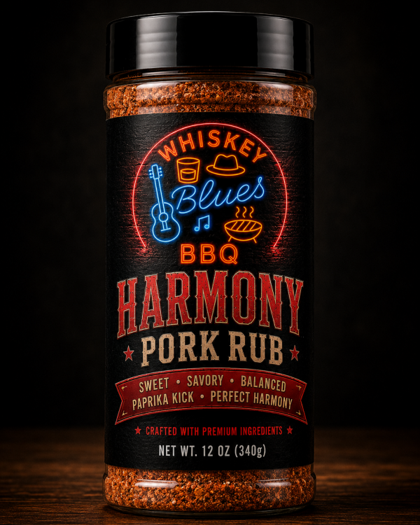 Whiskey Blues BBQ Harmony Pork Rub - Sweet & Savory Pork Seasoning for Ribs, Pulled Pork, Pork Shoulder, Pork Chops & BBQ