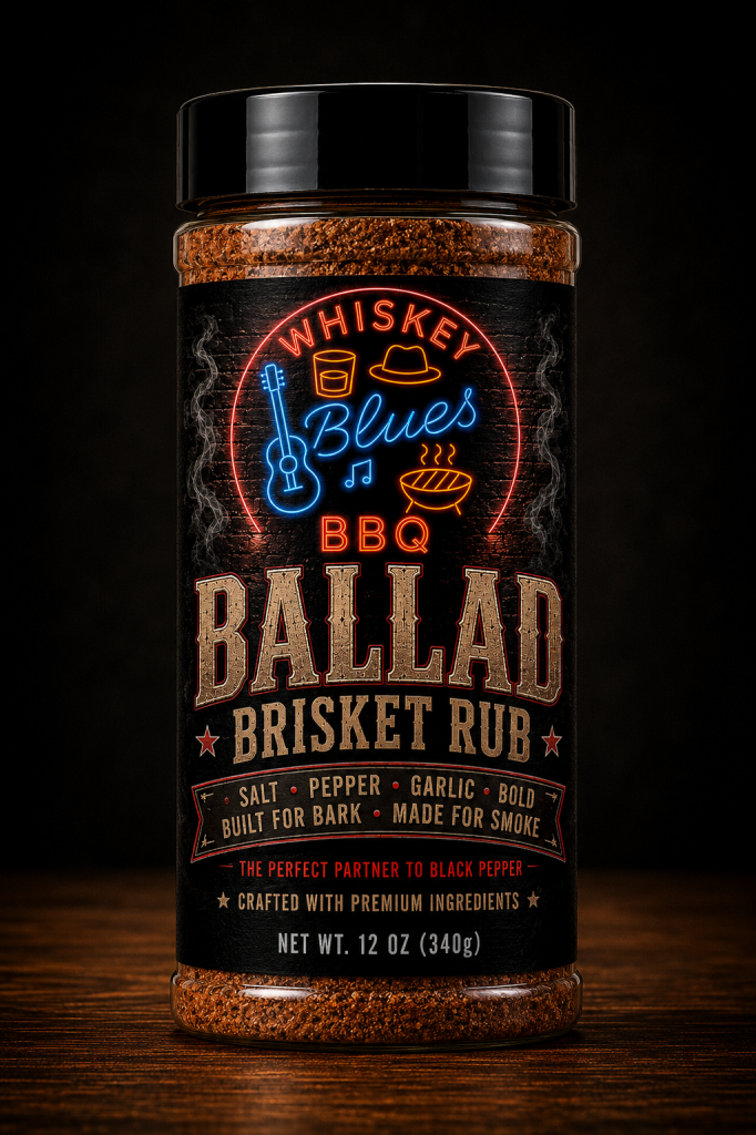 Whiskey Blues BBQ Ballad Brisket Rub - Bold Beef & Brisket Seasoning for Smoking, Grilling & Low-and-Slow BBQ