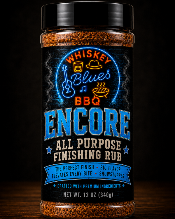 Whiskey Blues BBQ Encore All Purpose Finishing Rub - Savory BBQ Seasoning for Beef, Pork, Chicken, Vegetables, Grilling & Smoking