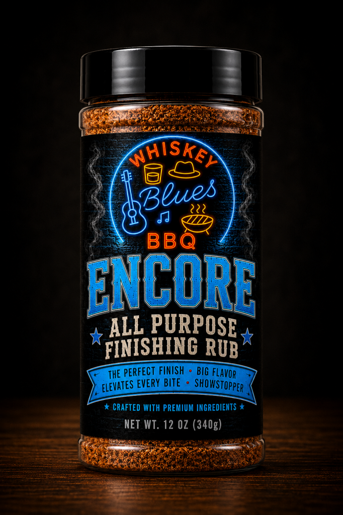 Whiskey Blues BBQ Encore All Purpose Finishing Rub - Savory BBQ Seasoning for Beef, Pork, Chicken, Vegetables, Grilling & Smoking