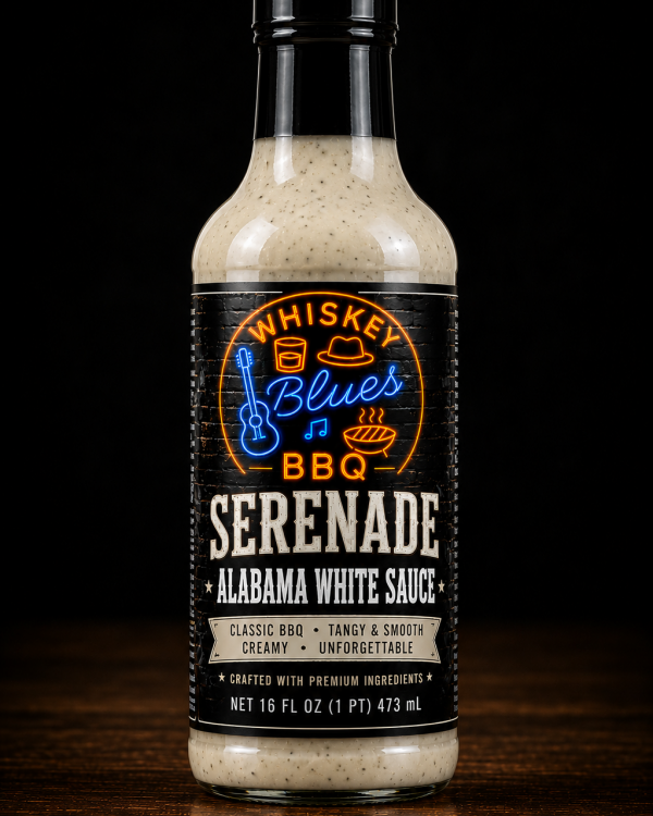 Whiskey Blues BBQ Serenade Alabama White Sauce - Creamy & Tangy White BBQ Sauce for Smoked Chicken, Turkey, Pork, & Dipping