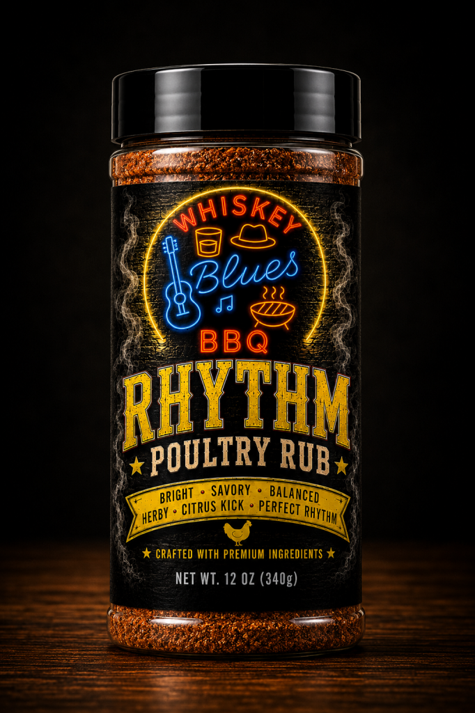 Whiskey Blues BBQ Rhythm Poultry Rub - Savory, Tangy Chicken & Turkey Seasoning for Smoking, Grilling, Roasting, & BBQ
