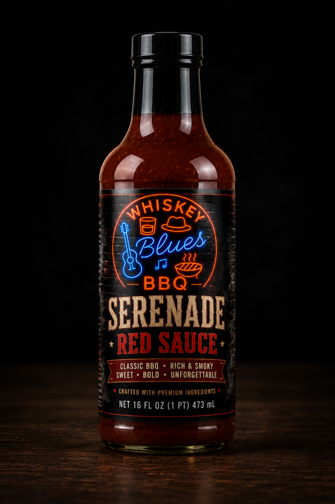 Whiskey Blues BBQ Serenade Red Sauce - Sweet & Tangy Classic Texas-Style BBQ Sauce for Ribs, Pulled Pork, Chicken, Brisket, & Grilling