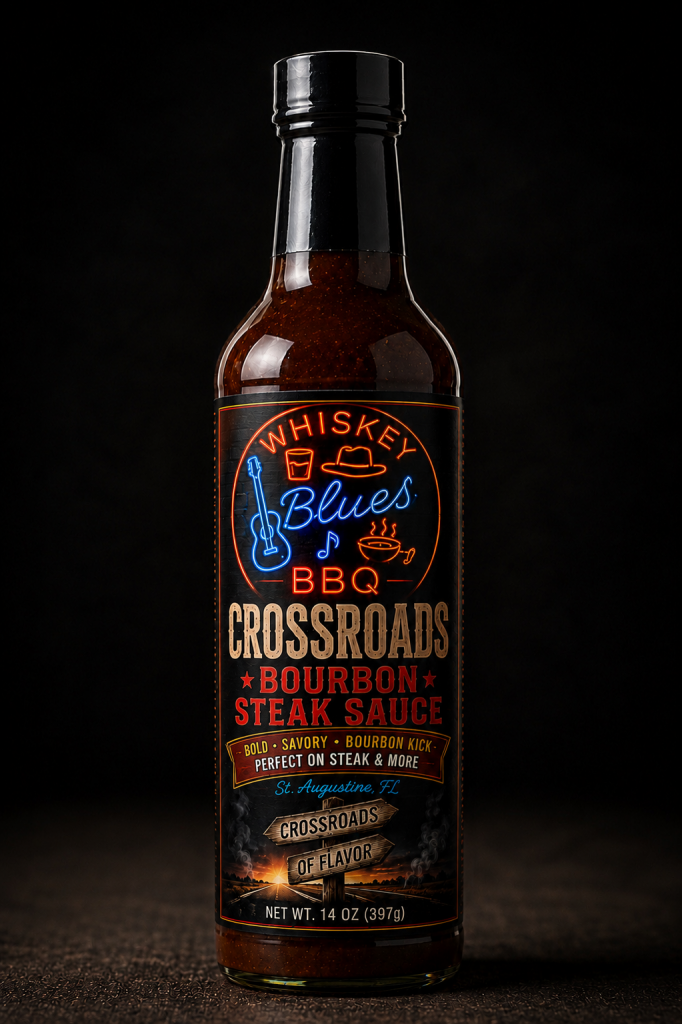 Whiskey Blues BBQ Crossroads Bourbon Steak Sauce - Bold & Savory Steak and Beef Sauce for Grilled Steaks, Burgers, Brisket & Beef